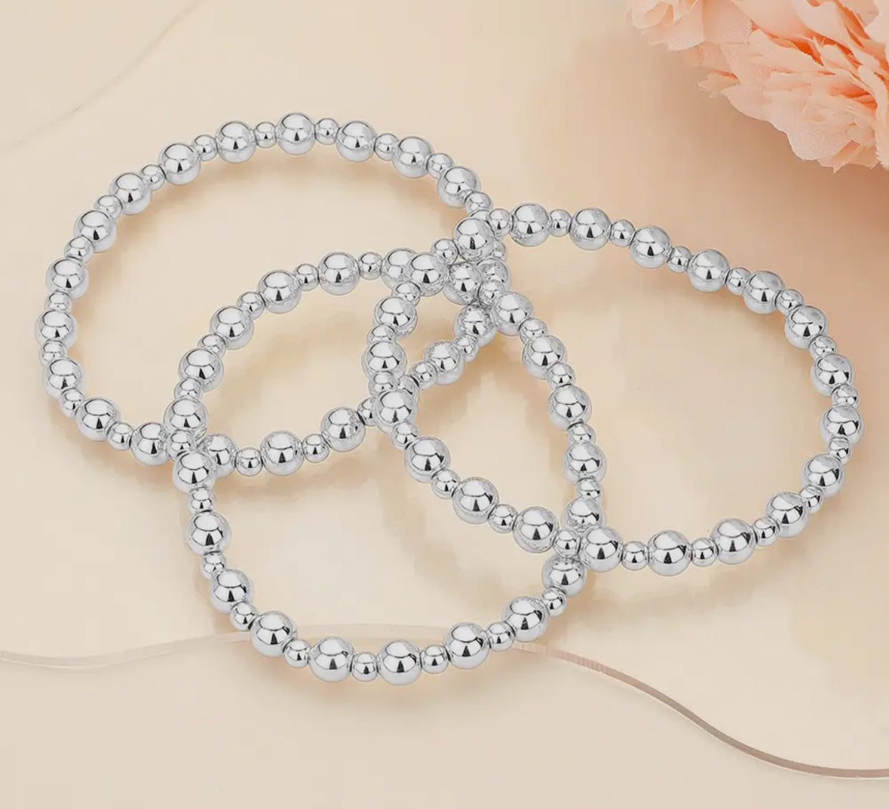 3 pack Metal Ball Bracelets