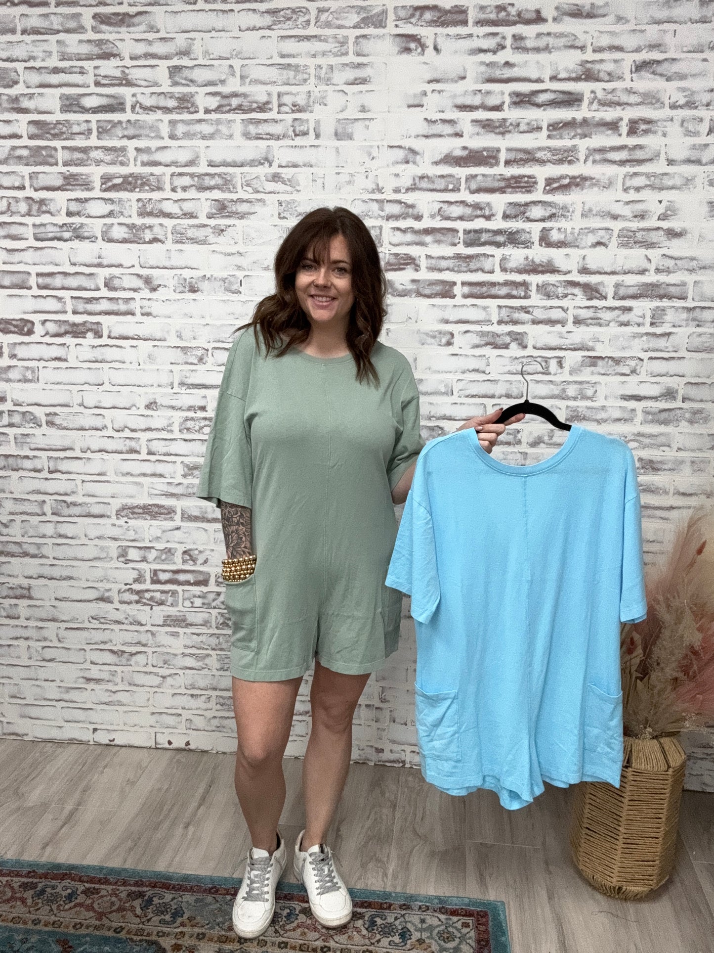 Casual V-Back Romper