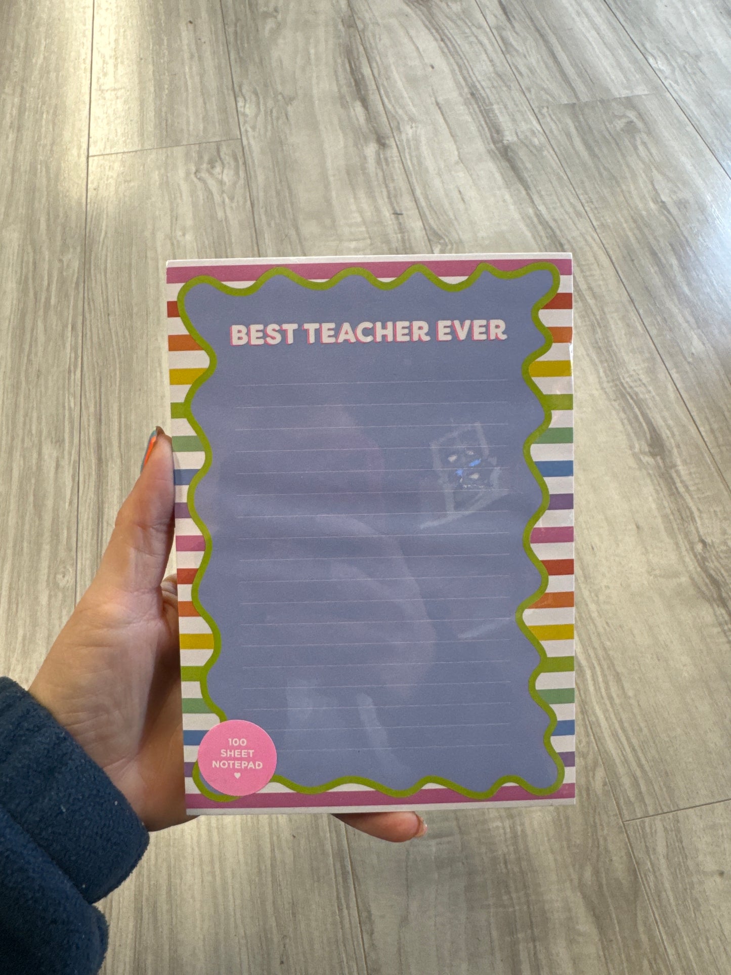 Wavy Best Teacher Notepad