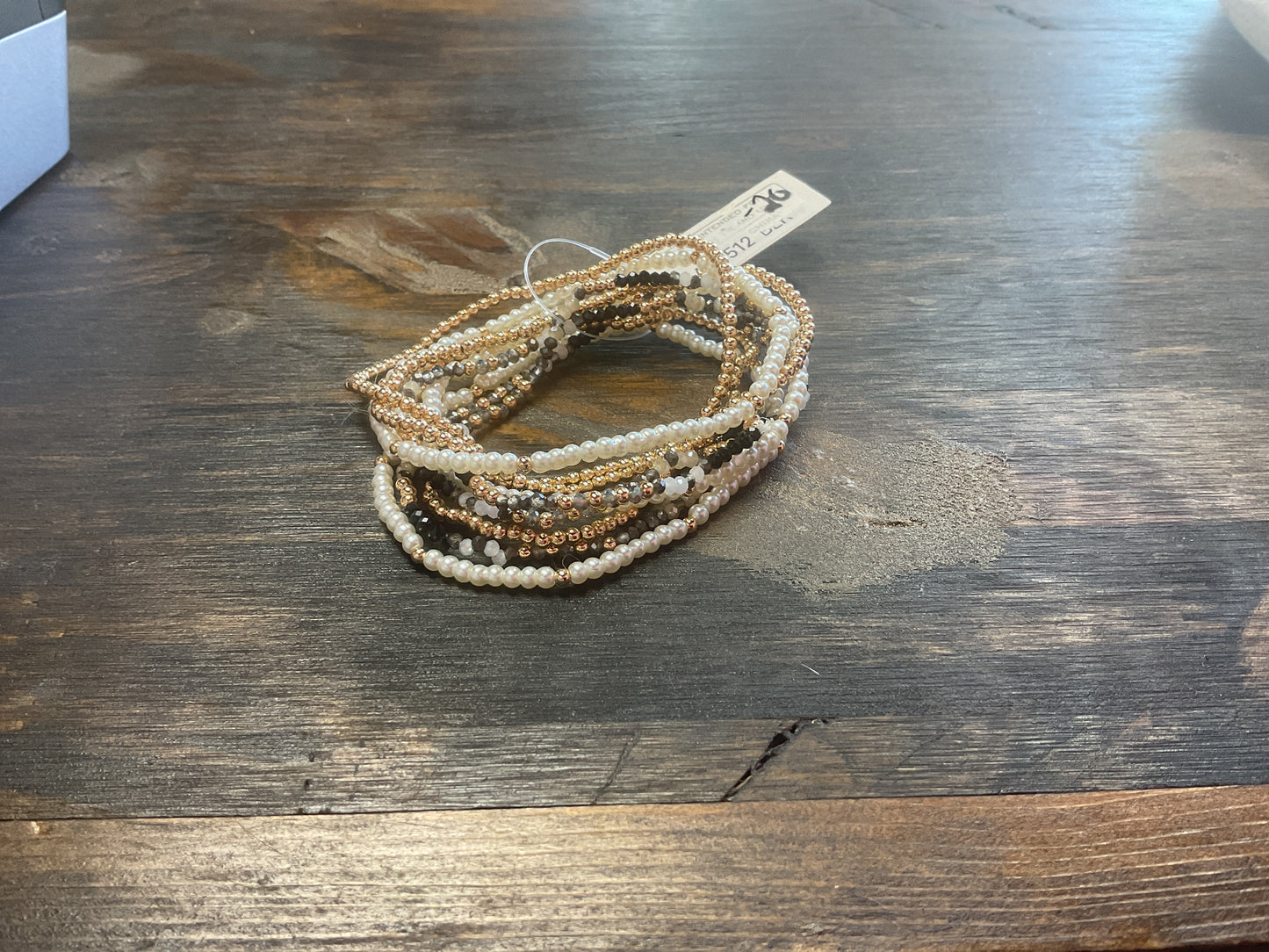 Beaded Black and Gold Bracelet