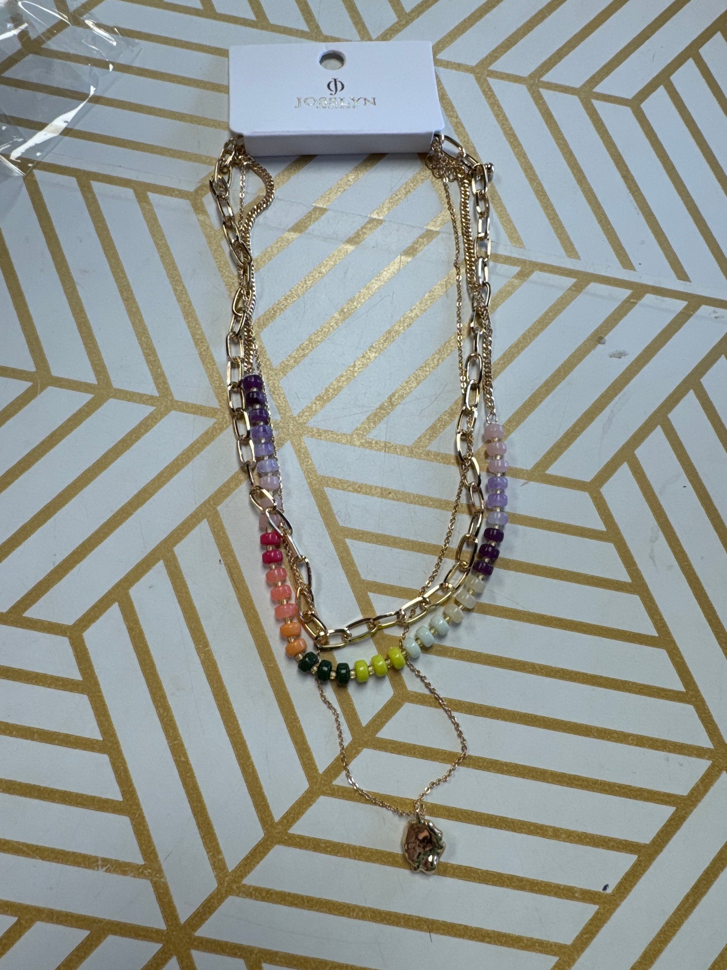 Multi color layered necklace