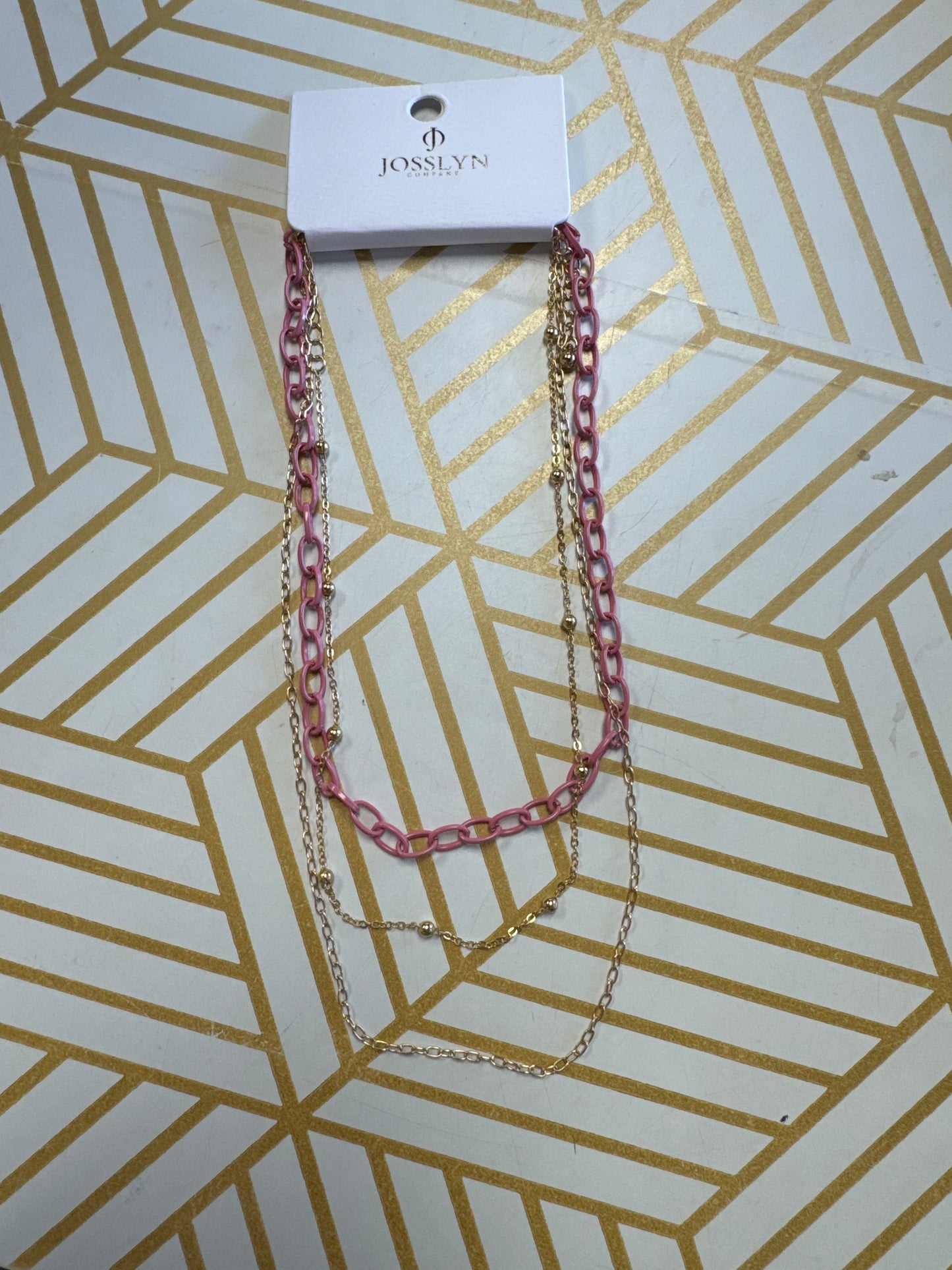 Pink Layer Chain Necklace