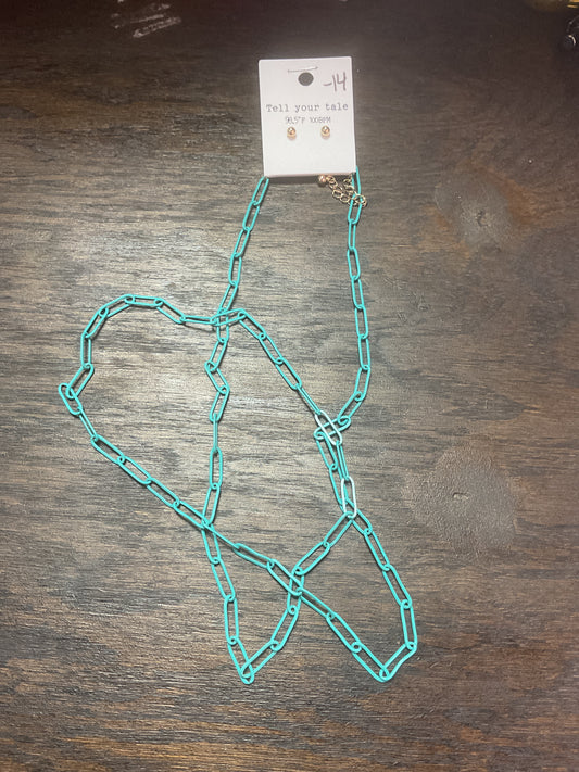 Teal Chain Bracelet