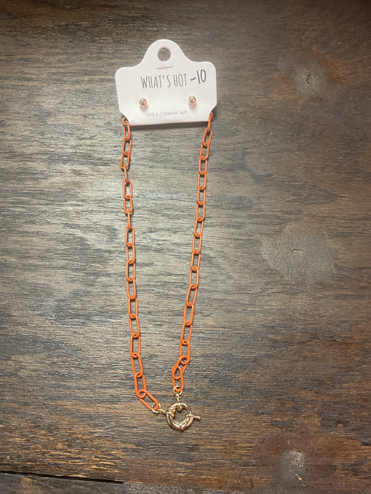 Orange Chain Necklace