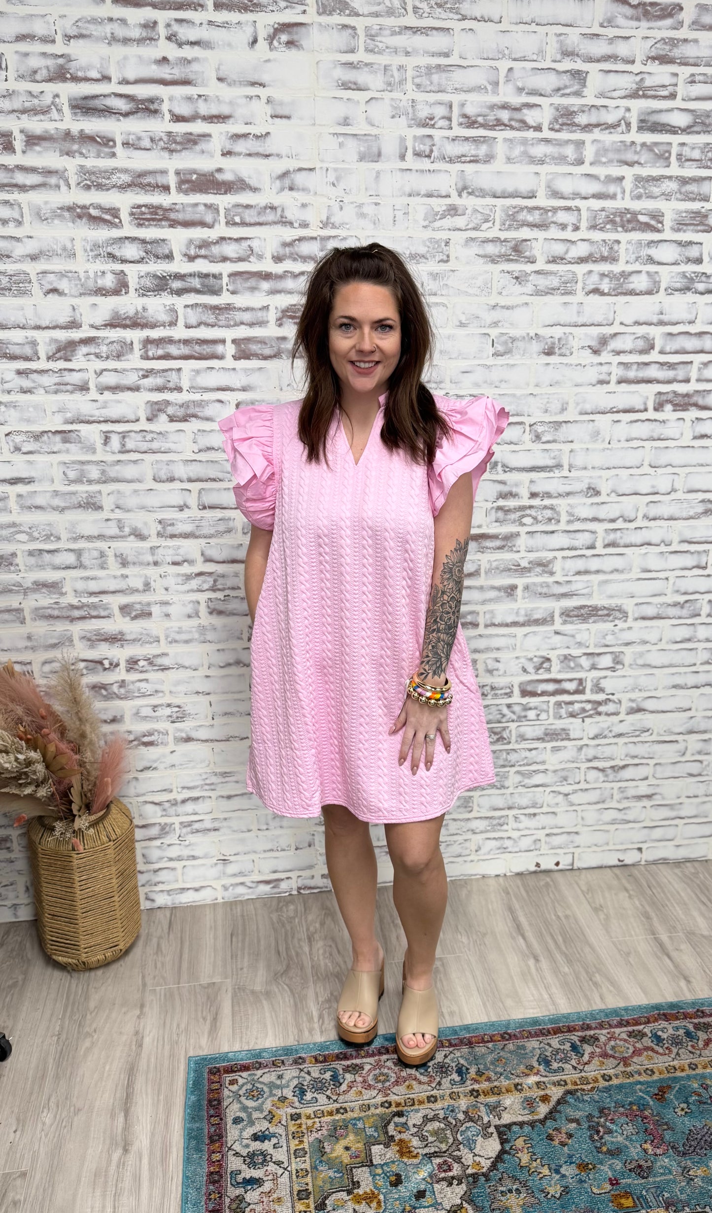 Ruffle Sleeve Dress