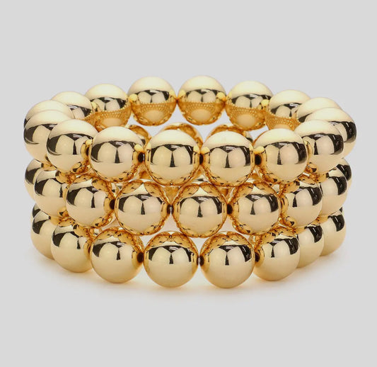 3 pack Metal Ball Bracelets