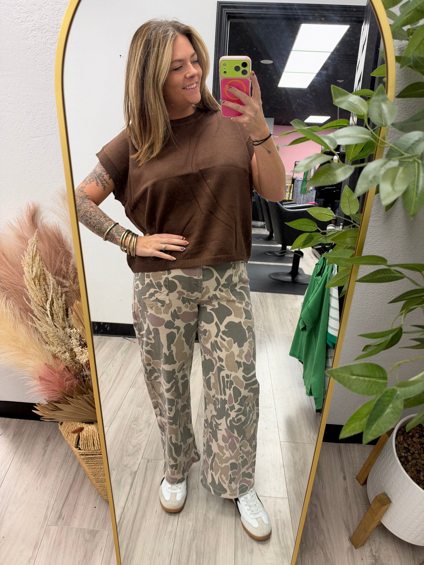Brown Sweater Vest Top