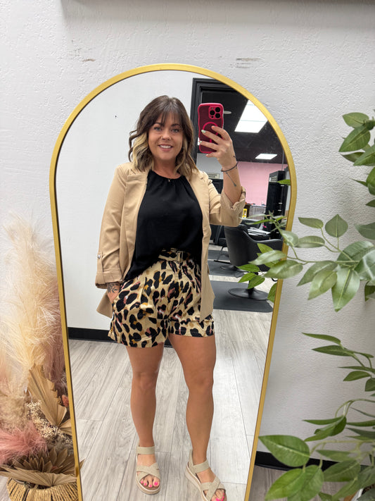 Satin Leopard Shorts