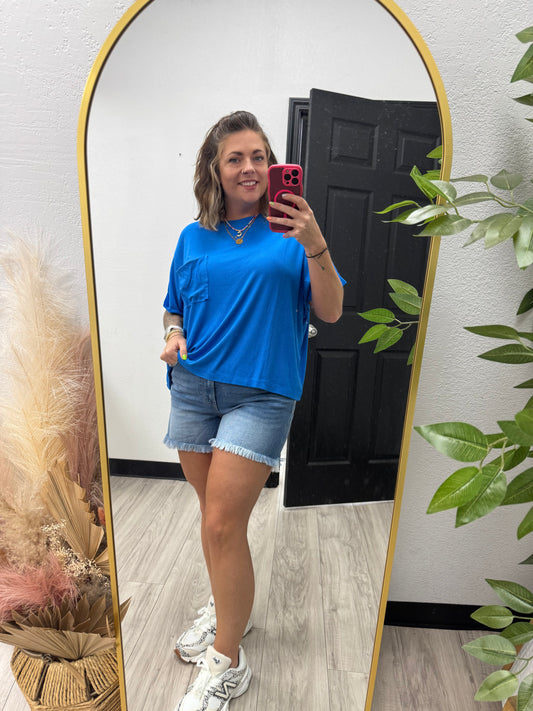 Ocean Blue Everyday Oversized Top