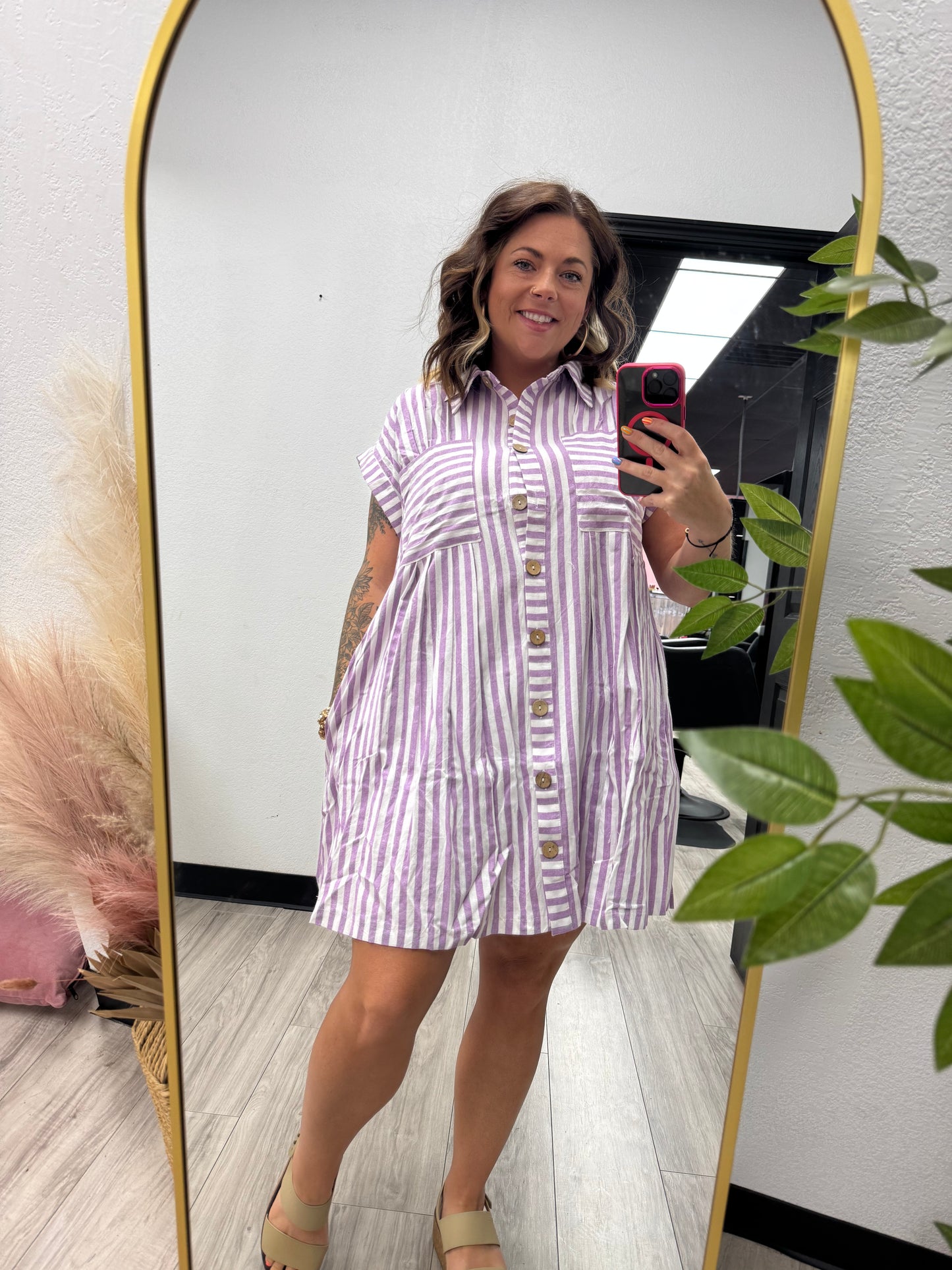 Striped Button Down Dress
