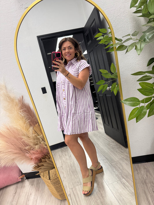 Striped Button Down Dress