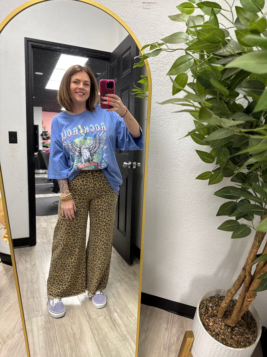 Leopard Denim Jeans