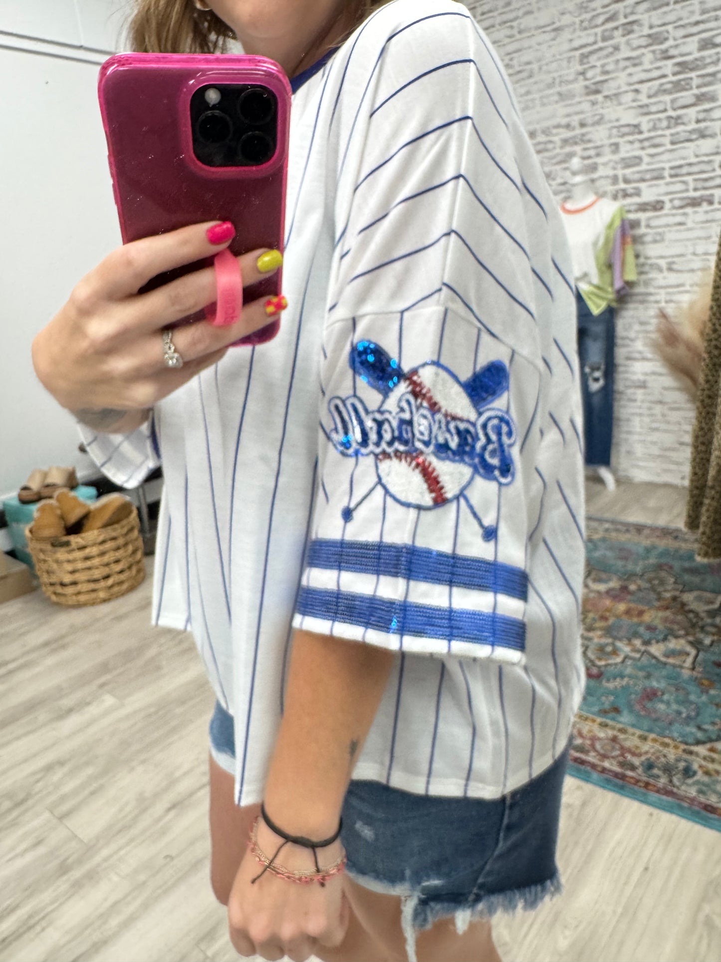 Sequin Baseball Tee
