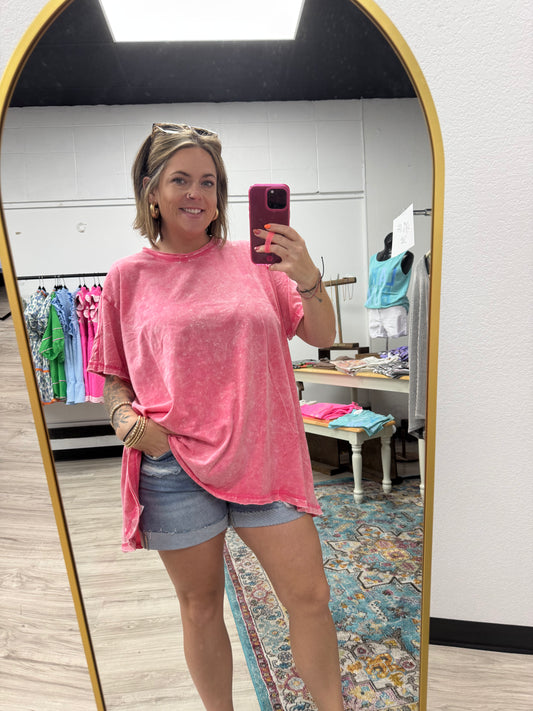 Oversized Crinkle Washed Top