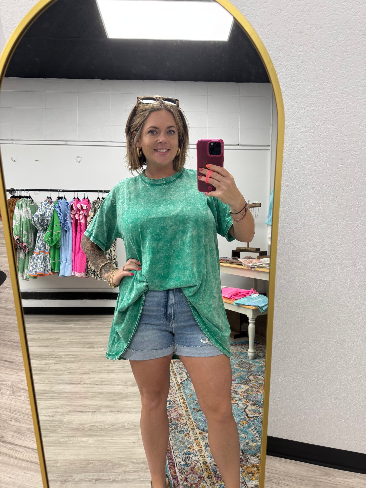 Oversized Crinkle Washed Top