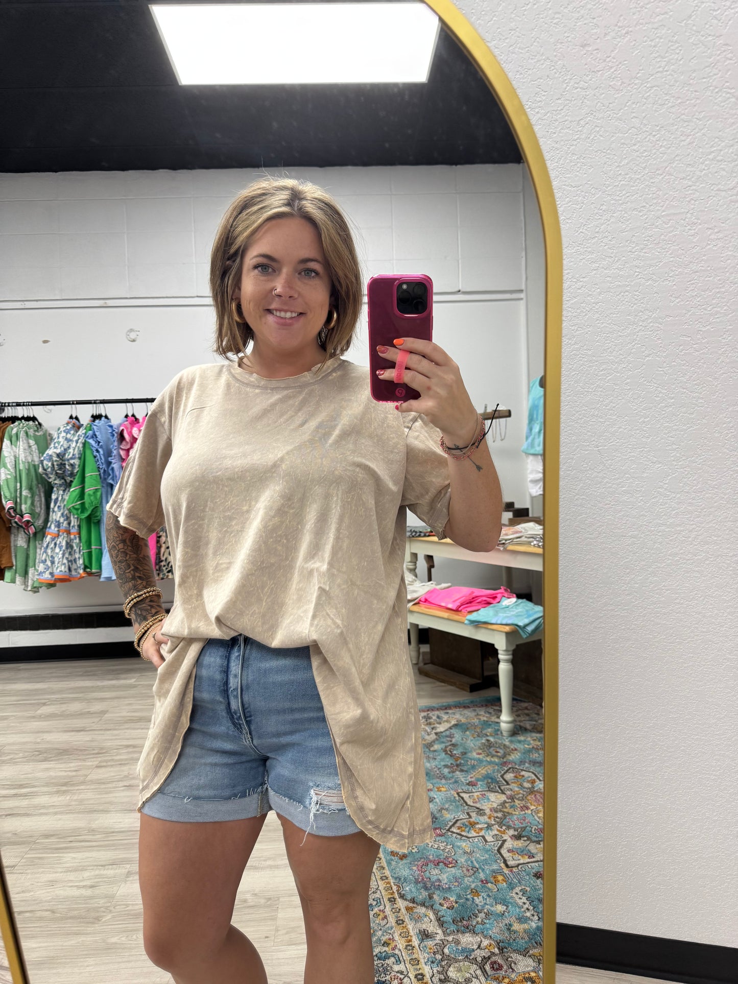 Oversized Crinkle Washed Top