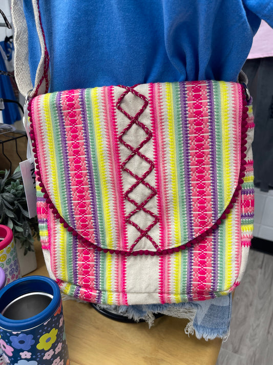 Striped multicolored crossbody