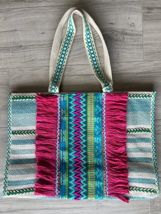 Striped Fringe Bag