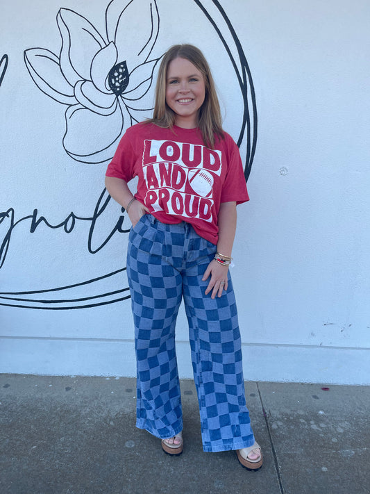 The Darci Checkered Flare Jeans